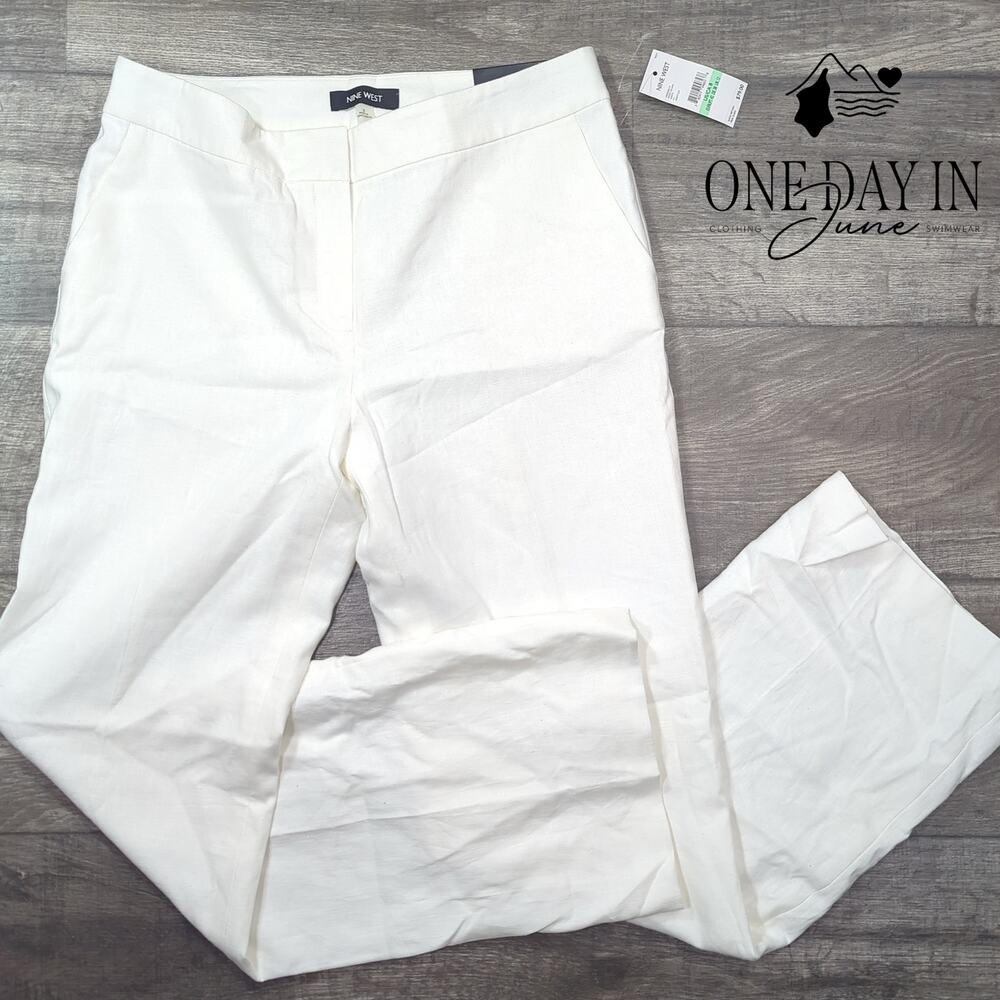 Nine West The Neo Classic Lined Linen Pants Size 8